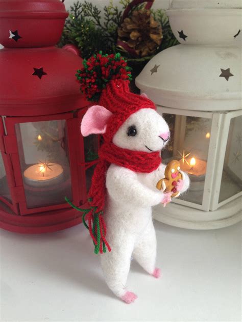 felted mice christmas ornaments